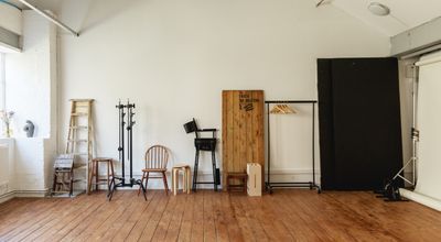 Warehouse Style Studio with wooden floor & Props for Photo & Film